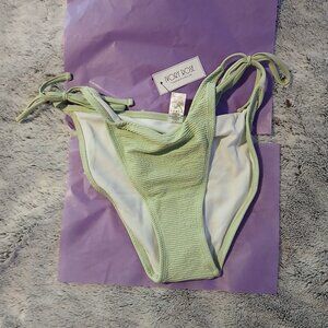 Asos Ivory Rose Women's M&M Ribbed String Tie Bikini Bottom NWT SZ 10